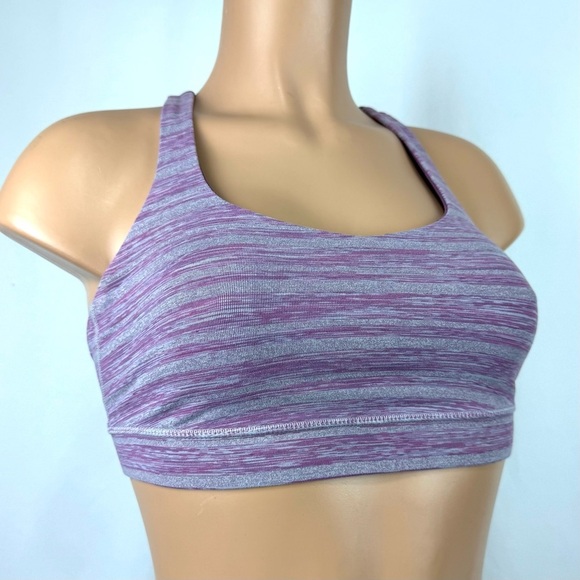 Lululemon Women's Sz 4 Heathered Purple Racerback 50 Rep Sports Bra Running Yoga - Picture 3 of 10